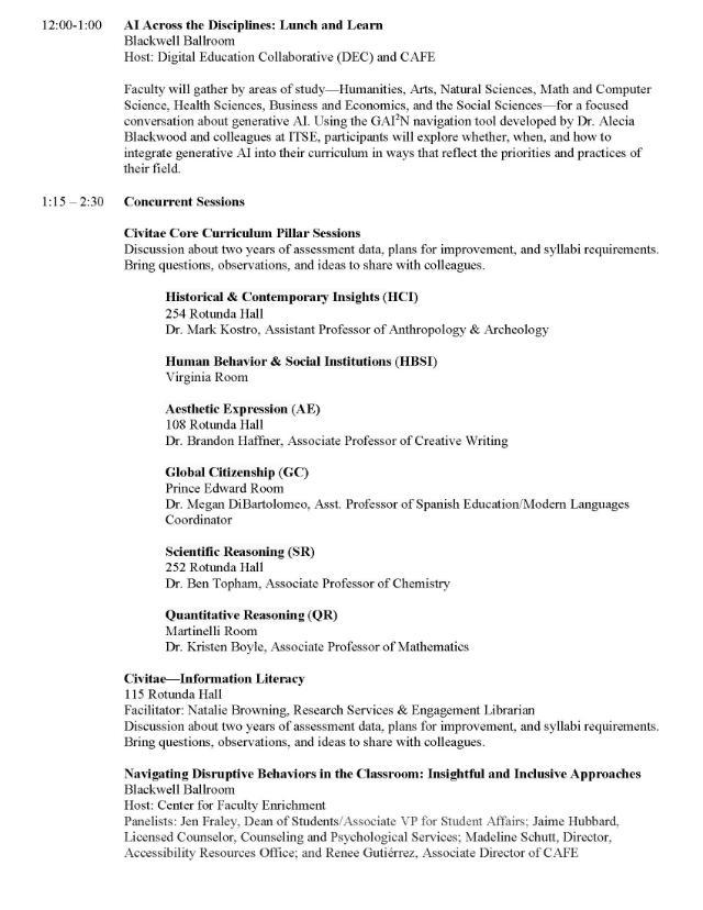 Undergraduate Development Professional Day 2- August 13, 2025