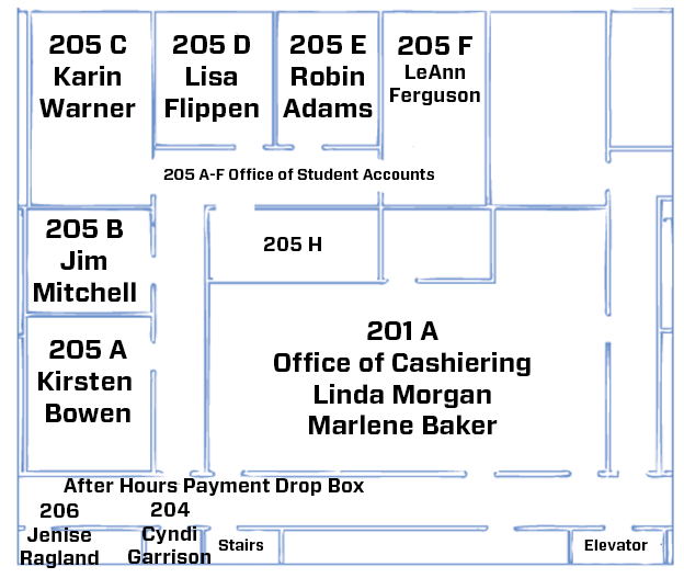 Cashiering Map 2/6/2023