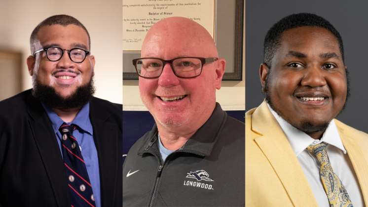 Cameron Patterson ‘10, M.S. ‘17, Jeff Thorpe ‘85, and Tramane Howard ‘21