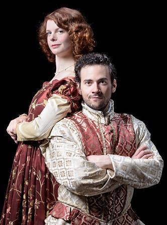 Annabelle Rollison as Kate and Ronald Roman-Melendez as Petruchio in The Taming of the Shrew