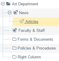 Open the tree down to News, then articles