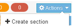 Actions  New Section