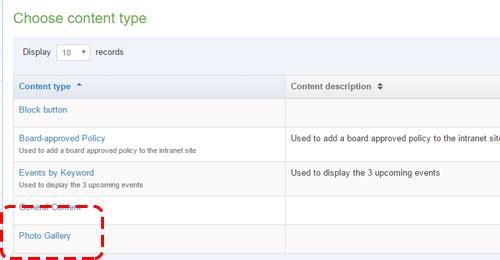 Photo Gallery Content Type