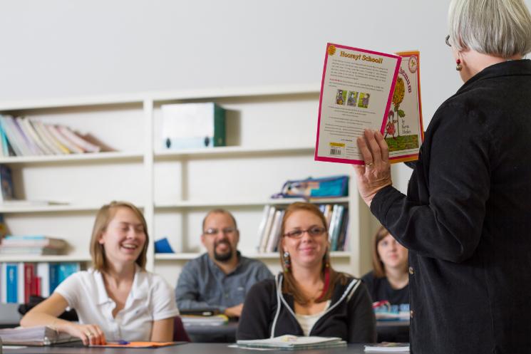 Students in education classroom