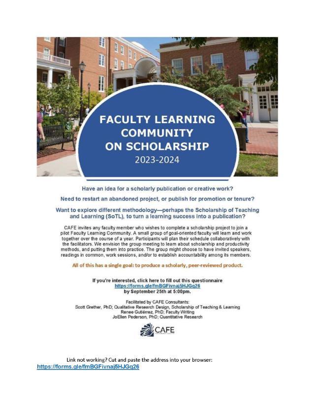 Faculty Learning Community on Scholarship 2023-24
