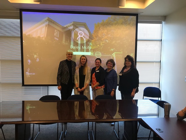 Molly Daley Thesis Completion - She is pictured here with her thesis team, Dr. Kellyn Hall. Dr Shannon Salley, Dr. Lissa Power-deFur and Dr. Toni Sorrell!
