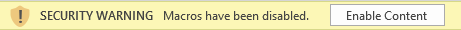 Enable Content in Excel