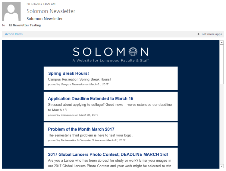 Solomon E-Newsletter
